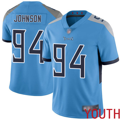 Tennessee Titans Limited Light Blue Youth Austin Johnson Alternate Jersey NFL Football 94 Vapor Untouchable